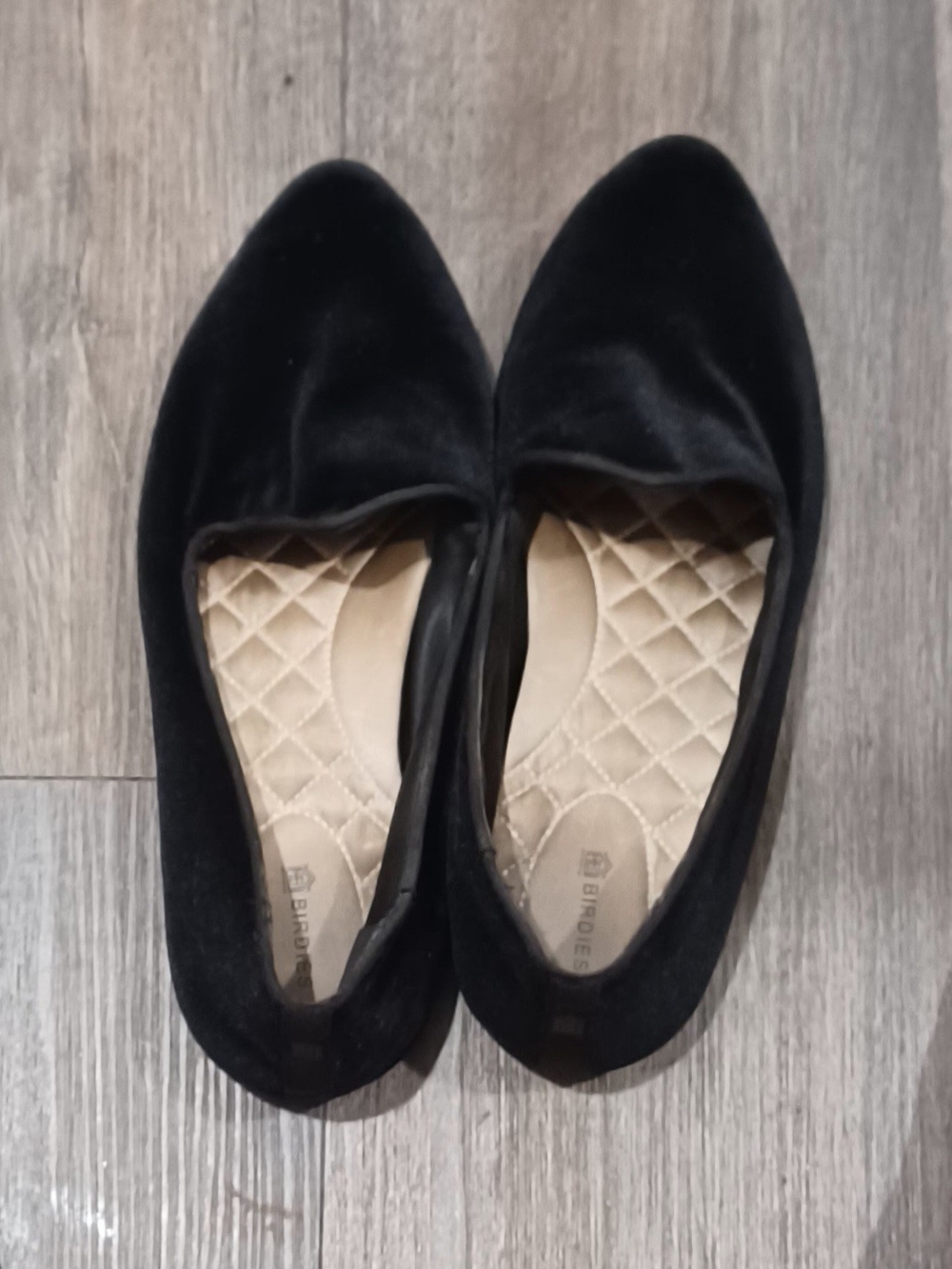 Birdies Black Starling Velvet Mock Toe Flats Size 8.5